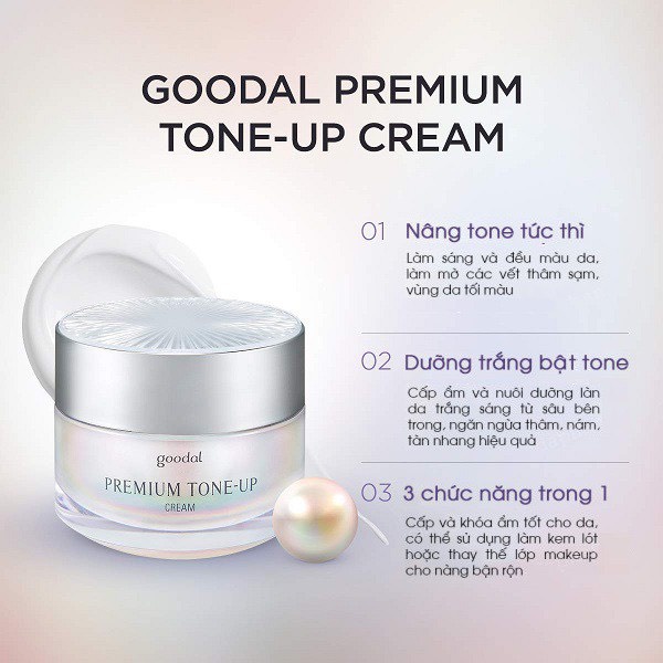 Kem Ốc Sên Dưỡng Trắng Da Goodal Premium Snail Tone Up Cream Hàn Quốc Chính Hãng