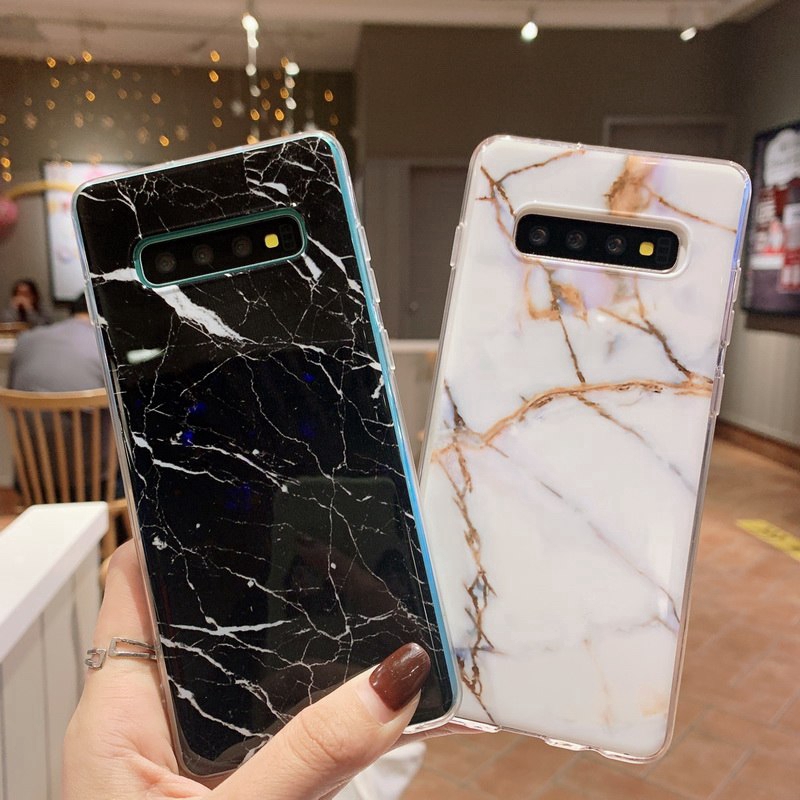 Ốp điện thoại mềm họa tiết vân đá cẩm thạch cho Samsung Galaxy S10 S9 S8 Plus S10E Note 8 9