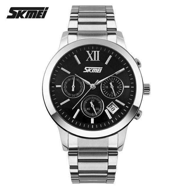 Đồng Hồ Analog Máy Quartz Chrono / Analog Thép Không Gỉ Skmei 9097