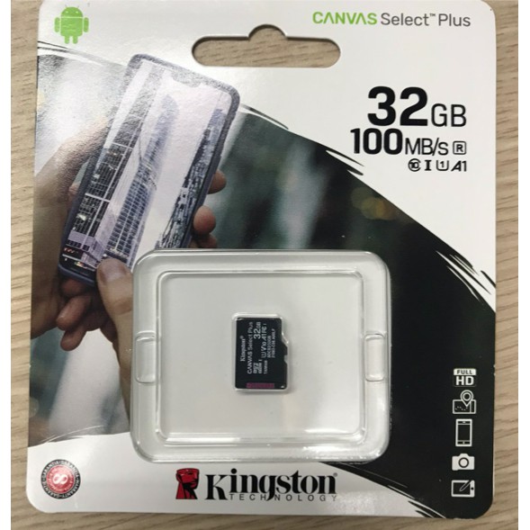 [Mã ELMS10 giảm 6% đơn 50K] Thẻ Nhớ MicroSDHC Kingston 32GB Class10 tốc độ đoc 100mbs - BH chính hãng 60 tháng tem FPT