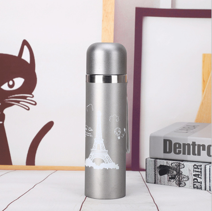 Bình Giữ Nhiệt 500ml Hình Tháp Eiffel Thiết Kế Đơn Giản Tinh Tế