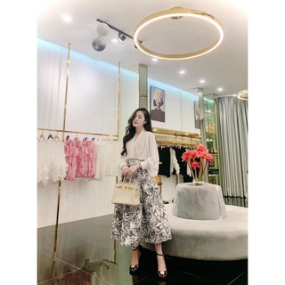 Áo sơmi lụa cổ V chéo ngực ảnh chụp thật