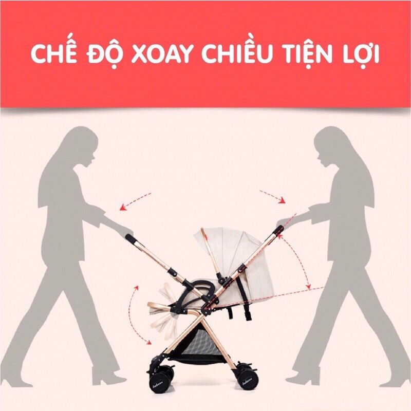 Xe Đẩy Trẻ Em 2 Chiều 3 Tư Thế Gấp Gọn Belecoo