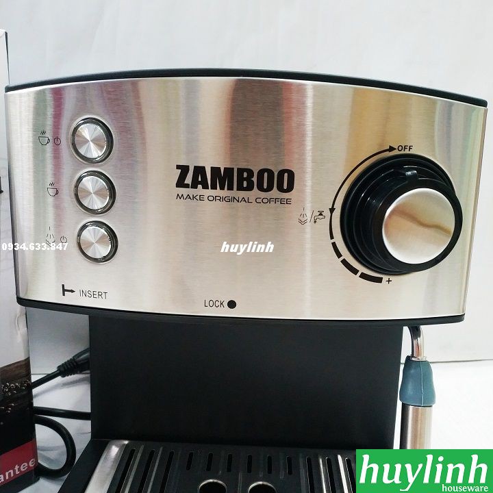 [Mã ELHAMS5 giảm 6% đơn 300K] Máy pha cà phê Espresso gia đình Zamboo ZB-88CF - 15bar - Tặng 500 gram cafe