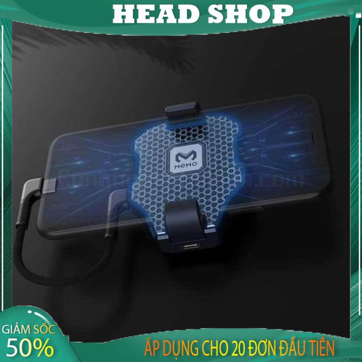 Quạt tản nhiệt gaming sò lạnh siêu mát Memo DL02 cho điện thoại có nút bật tặng kèm dây sạc Type c Lightning HEAD SHOP