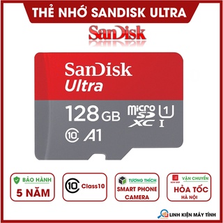 Thẻ nhớ Sandisk Ultra 128GB Class10 - Hàng nhập khẩu - Bảo hành 5 năm !!!