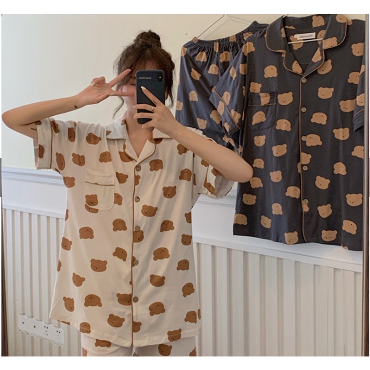 Bộ Ngủ Pijama Nữ Tay Ngắn- Đồ Mặc Nhà Nhiều Hình Dễ Thương Set Áo Quần Cộc Nhiều Hình Họa Tiết In siêu hott