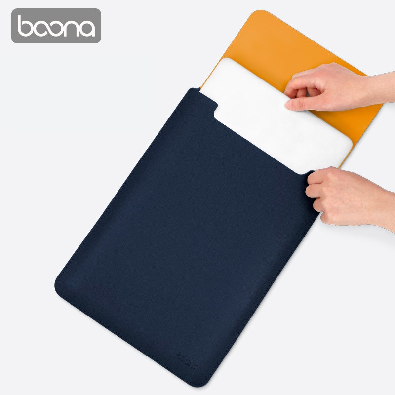 Baona/ RT Túi đựng laptop bằng da chống thấm nước dành cho Matebook Air Pro 11 12 13 14 15.6 inch