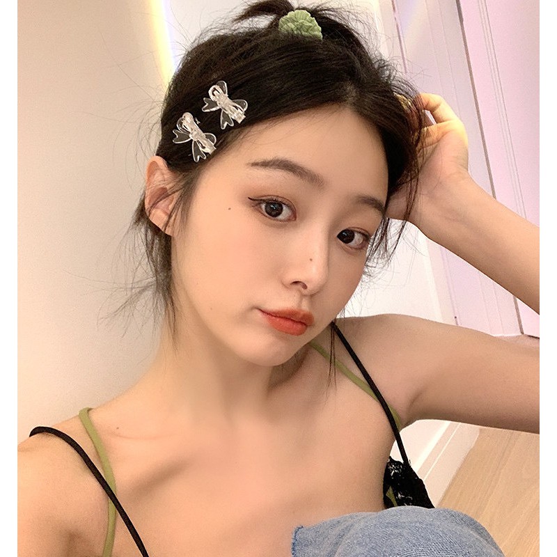 kẹp tóc hình nơ màu trong suốt hot hit