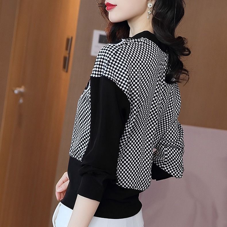 Áo Sơ Mi Caro Tay Dài Dáng Rộng Phong Cách Phương Tây Thời Trang Mùa Thu Mới