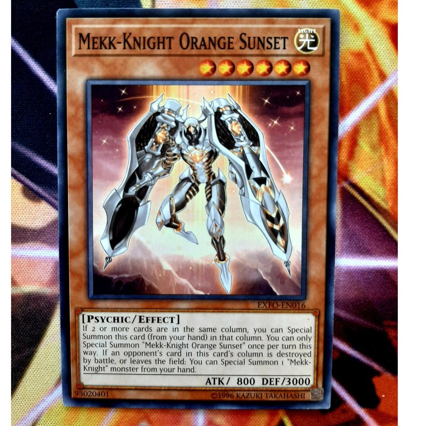 [ ĐẬU PHỘNG OCG ] THẺ BÀI YUGIOH MINT 90% -EN-Mekk-Knight Orange Sunset - NGÔN NGỮ TIẾNG ANH