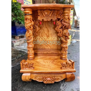 Bàn thờ thần tài ông địa cột Rồng cao cấp 60 x 60 x 88cm ( hàng loại dày )