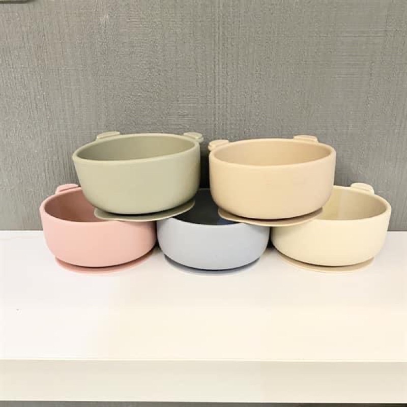 Bát ăn dặm silicone hình gấu có đế hít Bar rot cao cấp cho bé