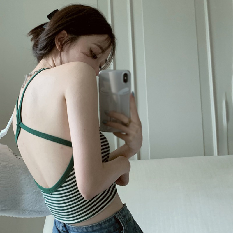 Áo Tank Top Dây Chéo Hở Lưng Phong Cách Hàn Quốc Quyến Rũ Dành Cho Nữ