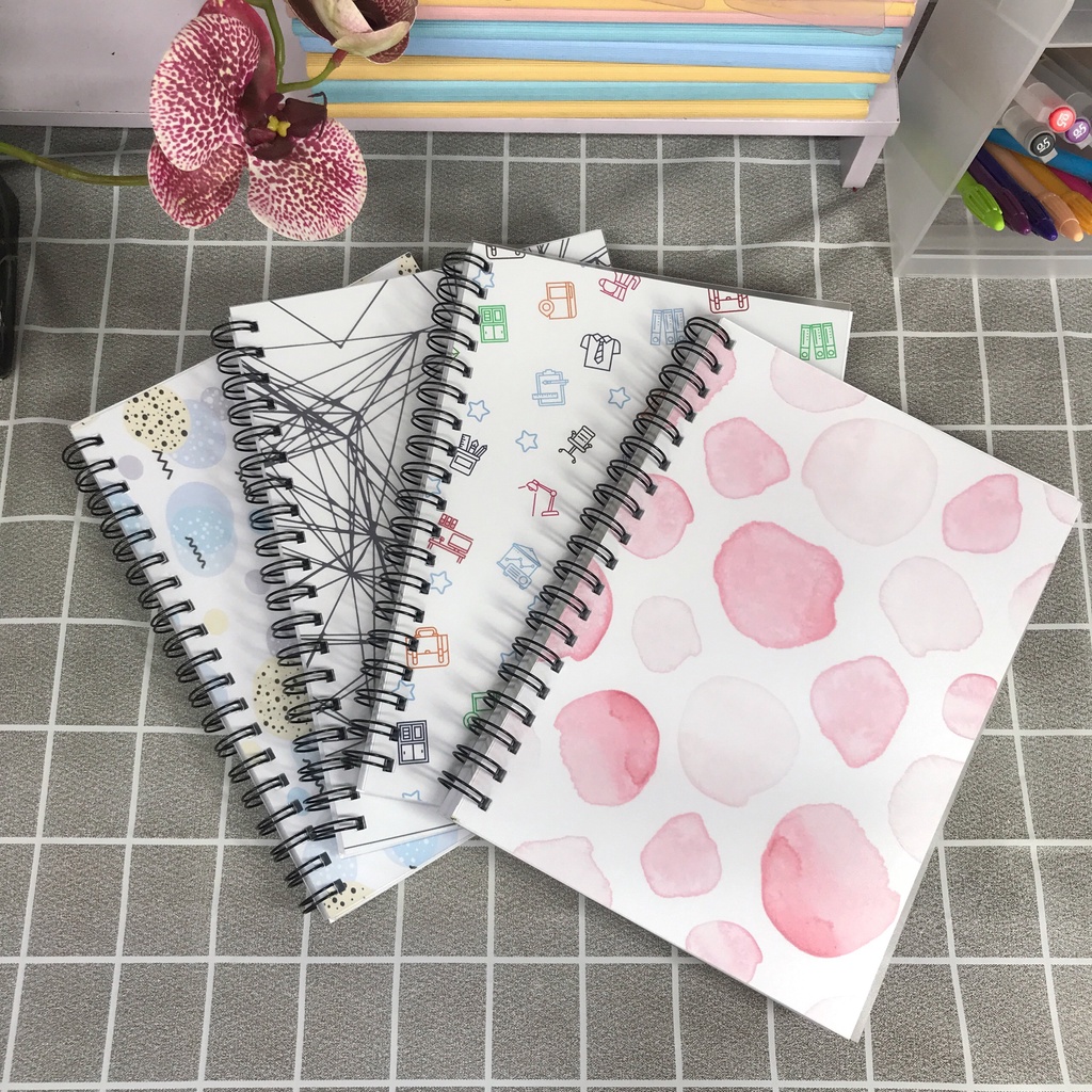 Sổ / Vở lò xo kép caro, kẻ ngang, chấm bi PATTERN LOVER  B5 Self Planner vở môn học sinh, tiếng anh, đại số, hình học