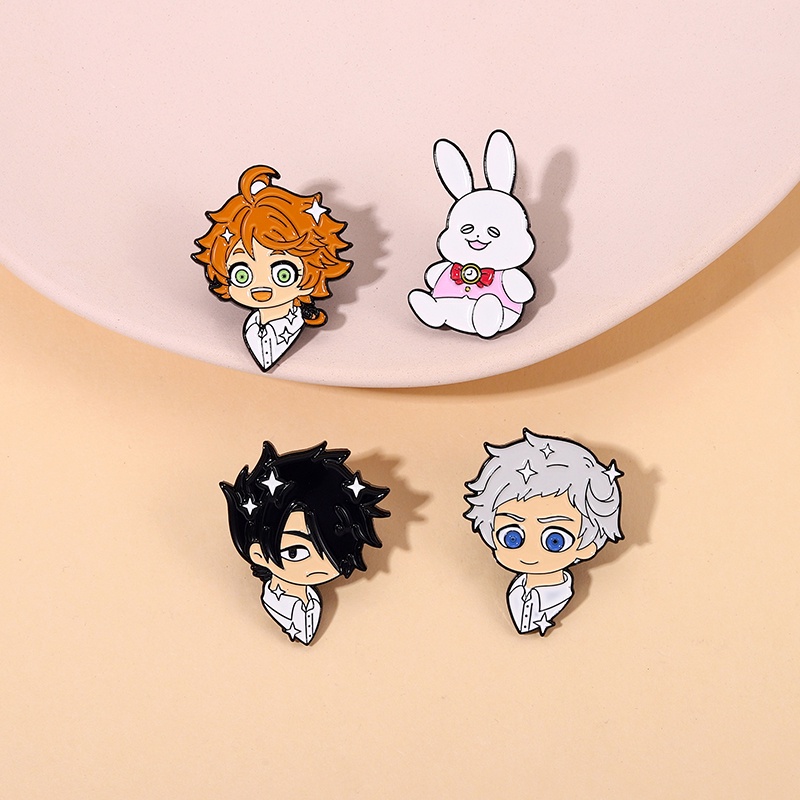 Ghim Cài Áo Hình Chú Thỏ Hoạt Hình The Promised Neverland Đáng Yêu