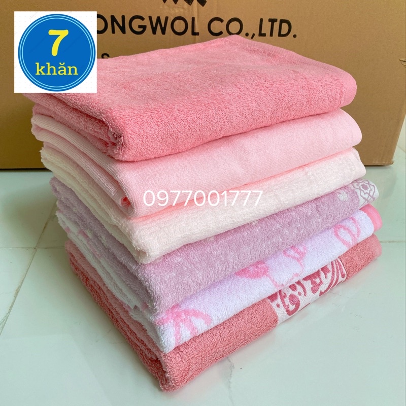 Khăn tắm size lớn tông Hồng 100% cotton xuất khẩu - 60x120cm/65x130cm