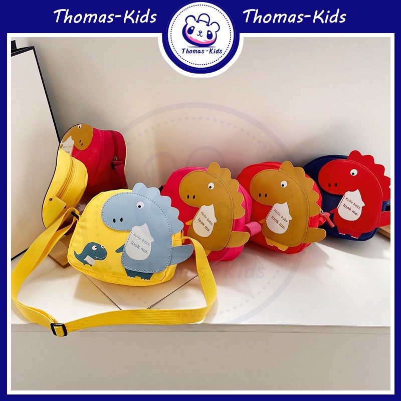 [THOMAS KIDS] Túi trẻ em Khủng long dễ thương Túi thời trang mầm non Unisex Phim hoạt hình đeo chéo Túi quà