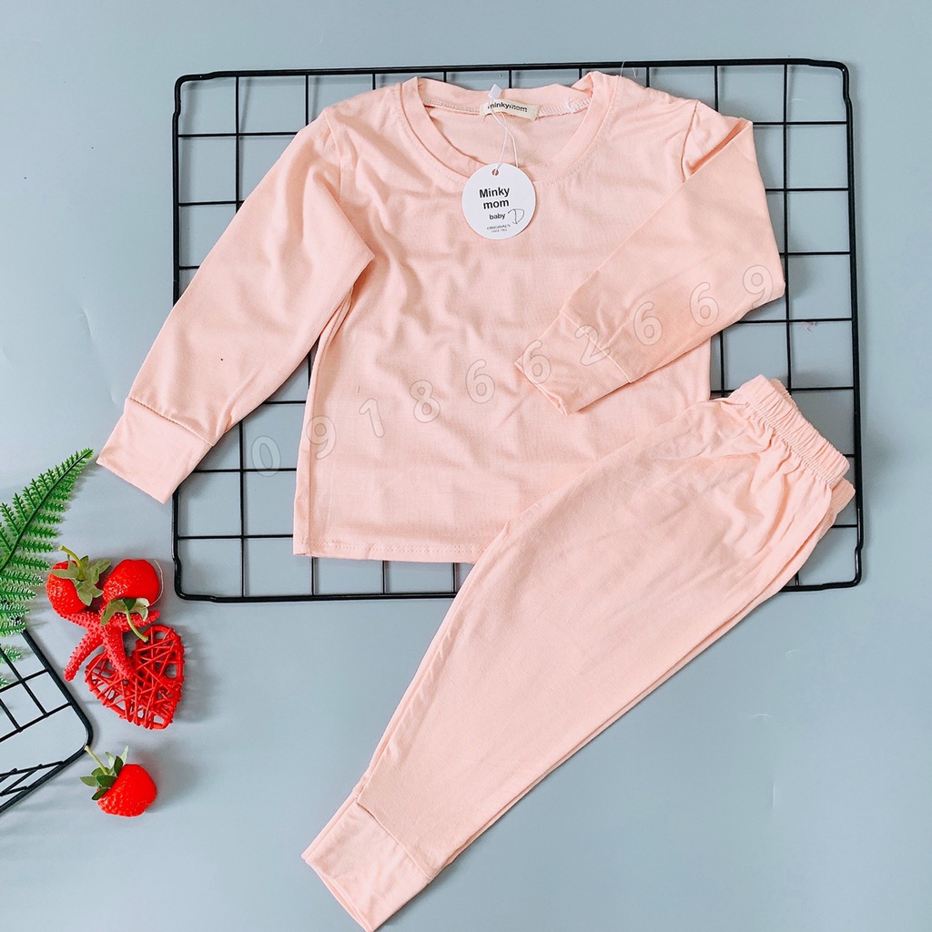 Bộ dài tay Minkymom-PeeKaBoo chất cotton lạnh co giãn 4 chiều cho bé Trai, bé Gái