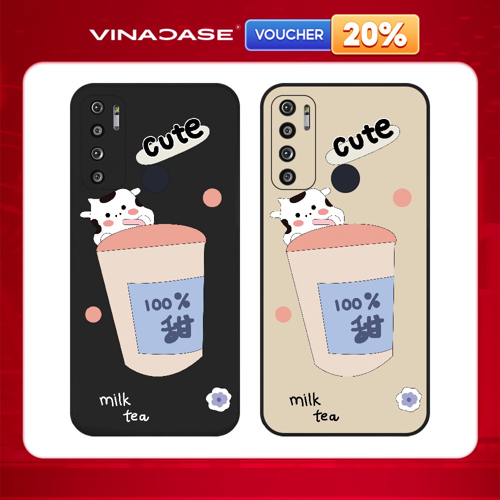 Ốp lưng Vina Case Vsmart Joy 3/Joy 4/Star 3/Aris/....dẻo đen in hình Milk Tea
