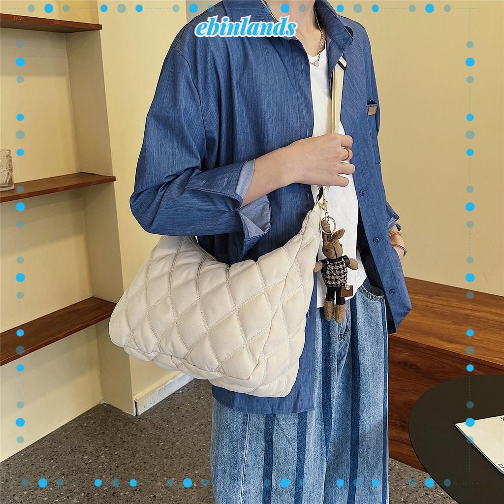 Túi Xách Đeo Vai Vải Cotton Cỡ Lớn Họa Tiết Kẻ Sọc Phong Cách Châu Âu