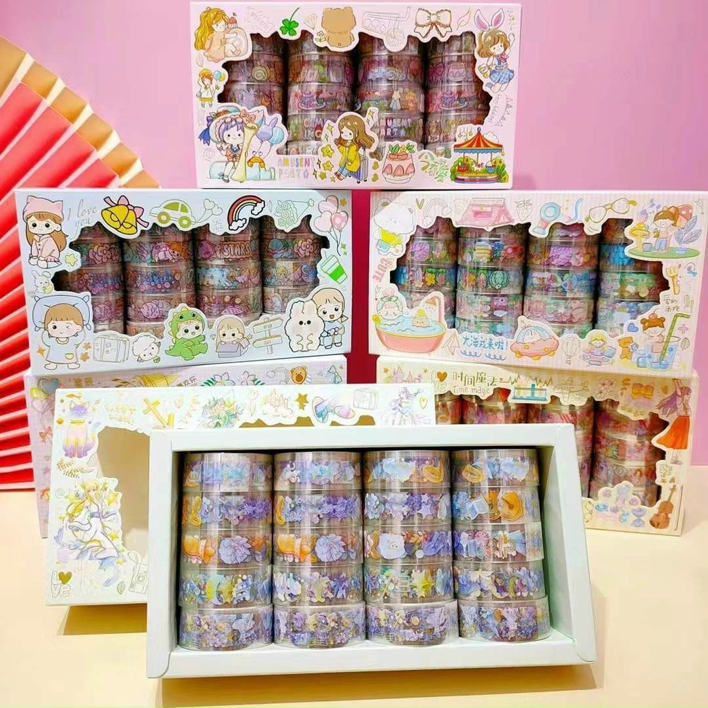 Hộp 20 Cuộn Washi Dán Trang Trí Dễ Thương