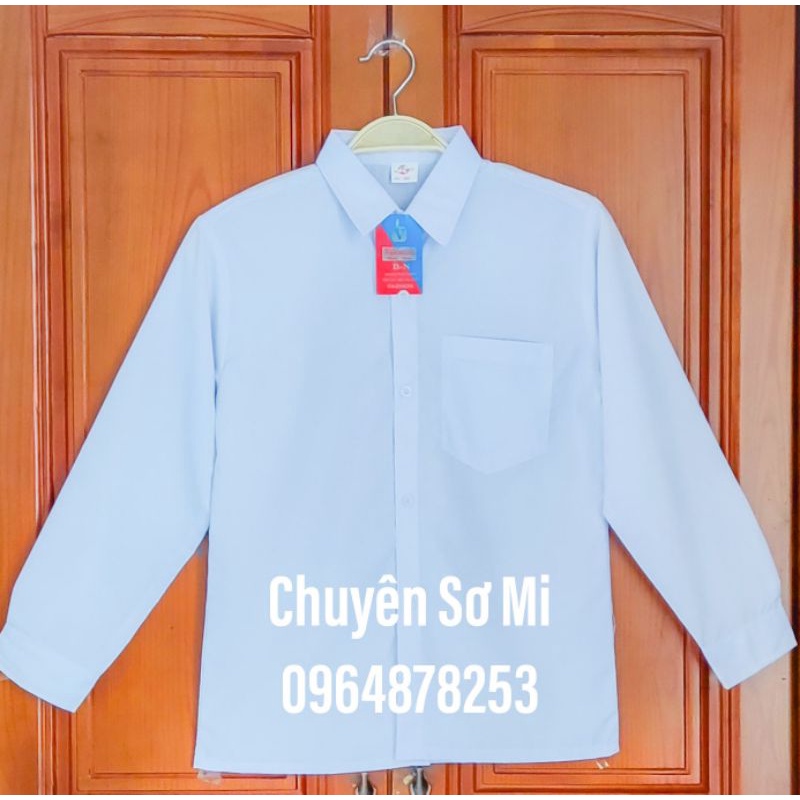 Áo sơ mi trắng học sinh nam tay dài size S-XL