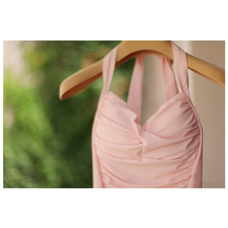 váy bơi liền thân thun lạnh 1403- màu hồng