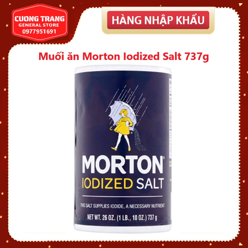 Muối ăn Morton Iodized Salt 737g