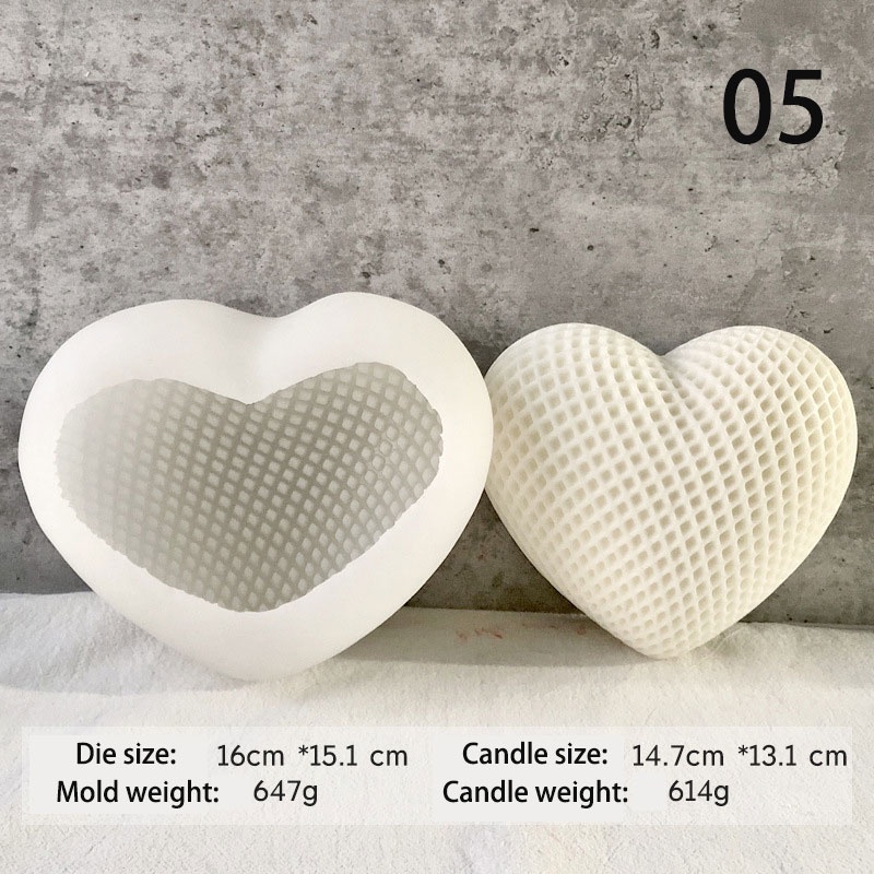 Khuôn Silicone Tạo Hình Trái Tim Làm Nến DIY