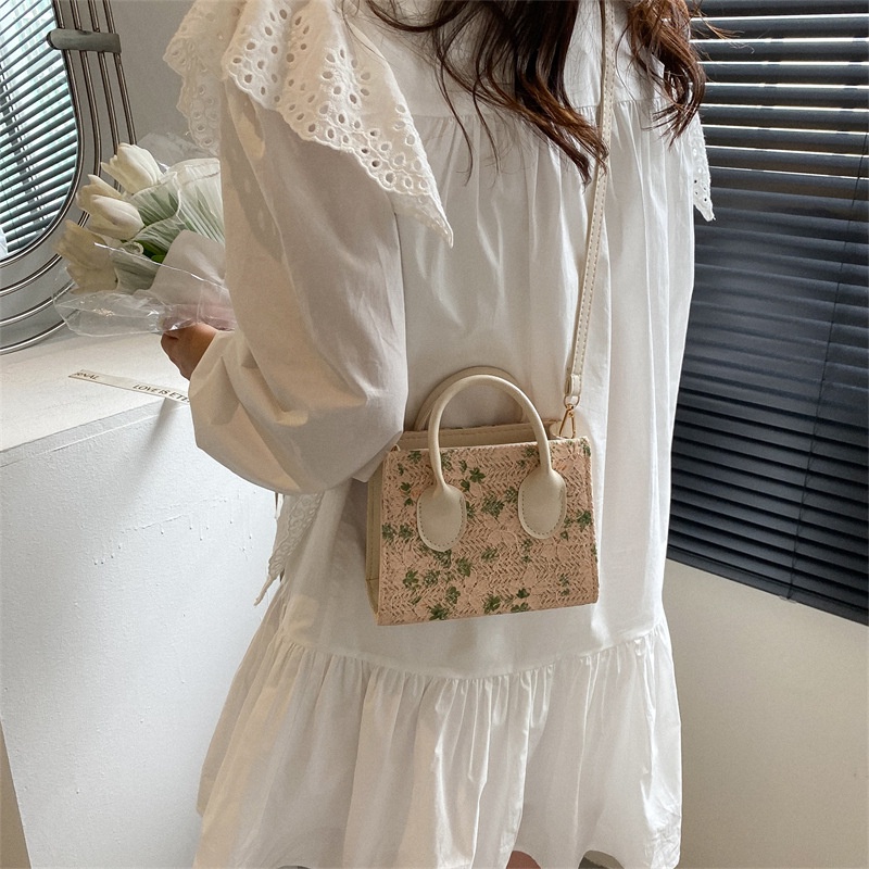 Túi cói JASMIN NOIR đính hoa thời trang phong cách cho nữ