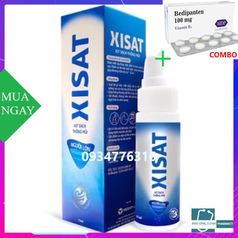 Combo Bedipanten 100mg +  Xịt mũi XISAT người lớn