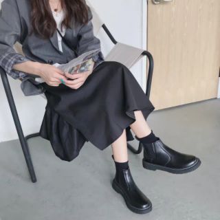 (Order) GIÀY BOOTS DA TRƠN CỔ CAO ĐẾ THẤP