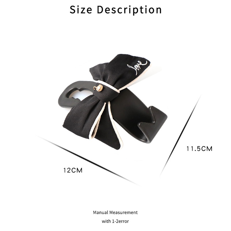 Móc Treo Đồ Gắn Ghế Ngồi Xe Hơi Hình Nơ Đính Đá Dễ Thương Tiện Dụng