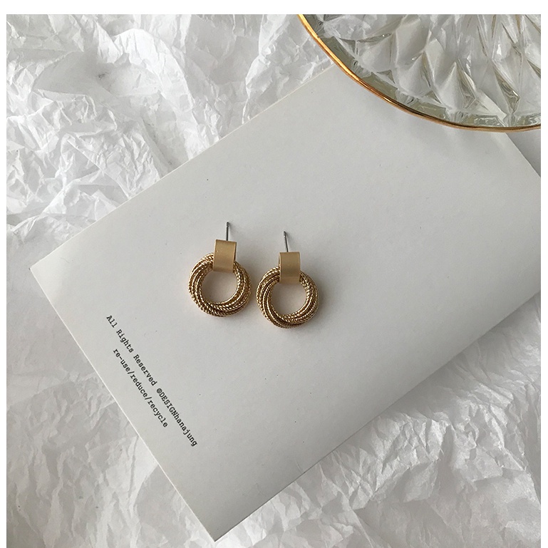 Khuyên Tai Tròn Nhiều Lớp Phong Cách Vintage Hàn Quốc Cho Nữ