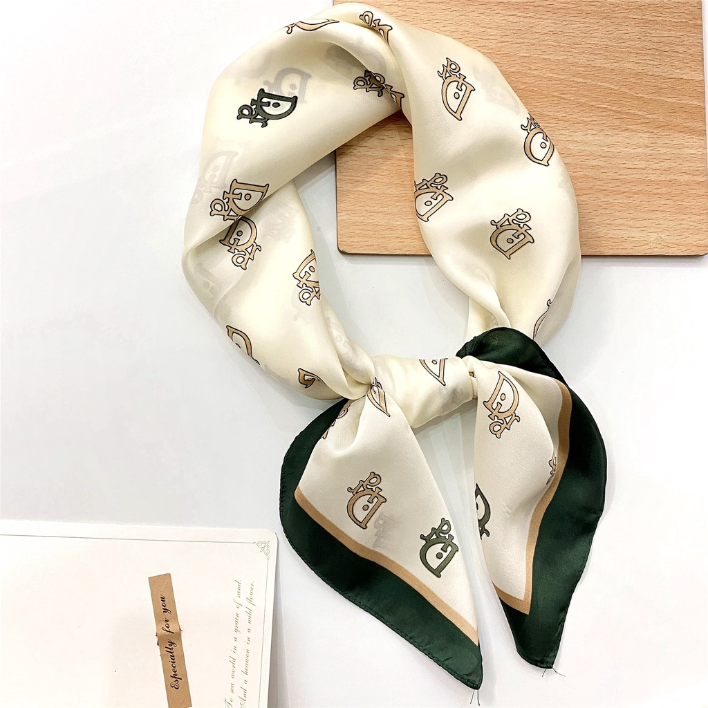 Khăn Choàng Lụa Nhân Tạo In Họa Tiết Sang Trọng 70CM  WJ1026-194
