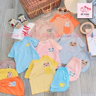 Quần áo trẻ em Đồ bộ minky mom cho bé trai bé gái mùa hè [Xã Gấp] Đồ bộ hè cho trẻ em bé trai gái thun lạnh SỌC_TÚI