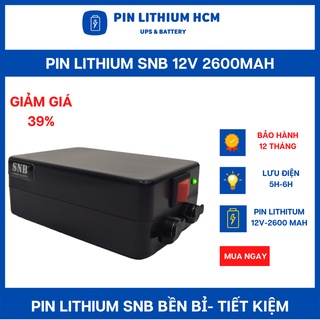Pin lithium 12v 2600mah, pin 3s 12v 2600mah, pin lithium 12v snb 2600mah