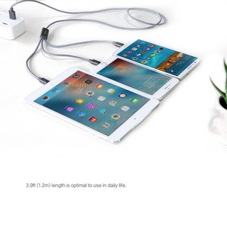 Cáp Sạc Rock 3 Trong 1 Version A ( 1 cổng Micro USB + 2 cổng Lightning)