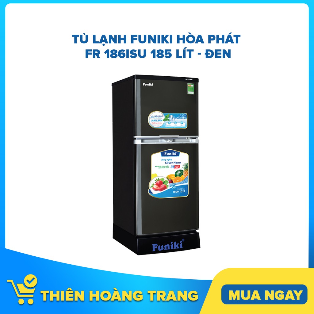 Tủ lạnh Funiki Hòa Phát FR 186ISU 185 lít - Đen - Chỉ giao khu vực HCM