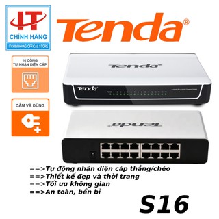 Thiết bị switch 16 cổng tenda s16 , bảo hành 36 tháng