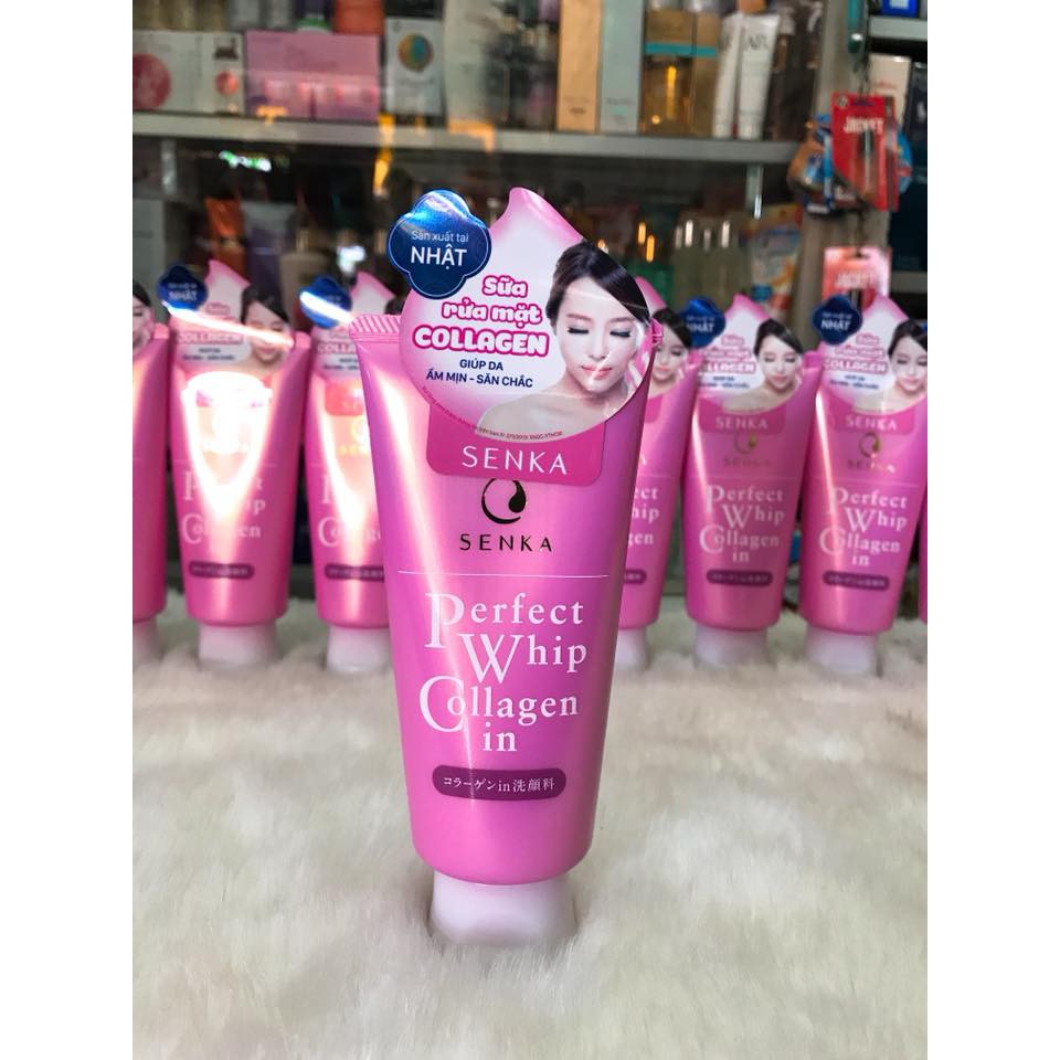 Sữa Rửa Mặt Collagen Senka Perfect Whip Collagen In 120g Nhật Bản