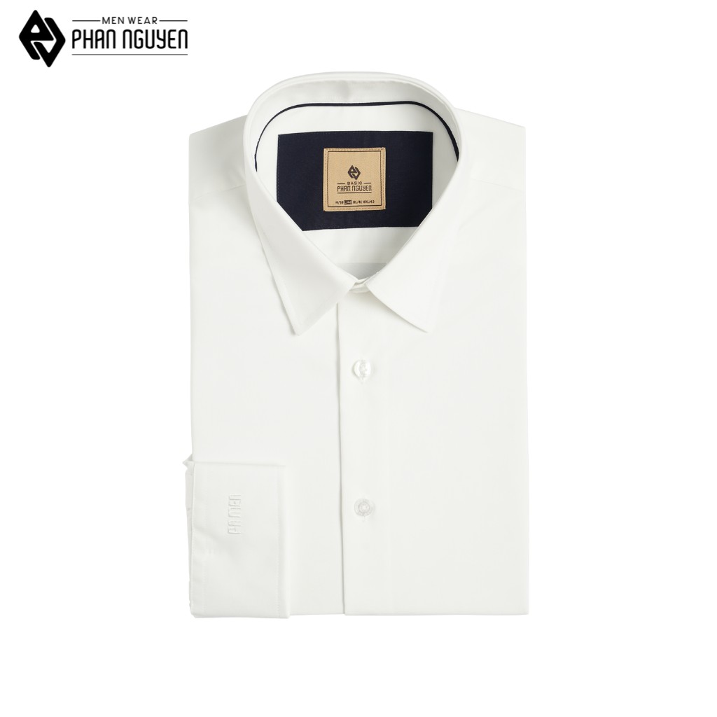 Áo trắng sơ mi nam PHAN NGUYỄN dài tay thiết kế cổ đứng sang trọng, chất liệu vải cao cấp không nhăn nhàu SMD.1101 | BigBuy360 - bigbuy360.vn