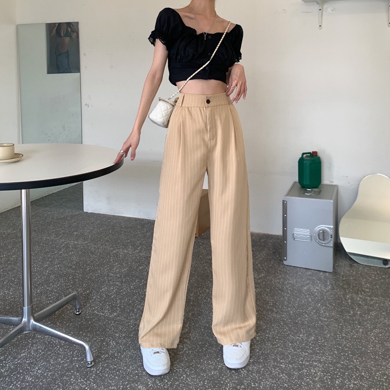 Quần ống rộng Lưng Cao Thời Trang Cho Nữ