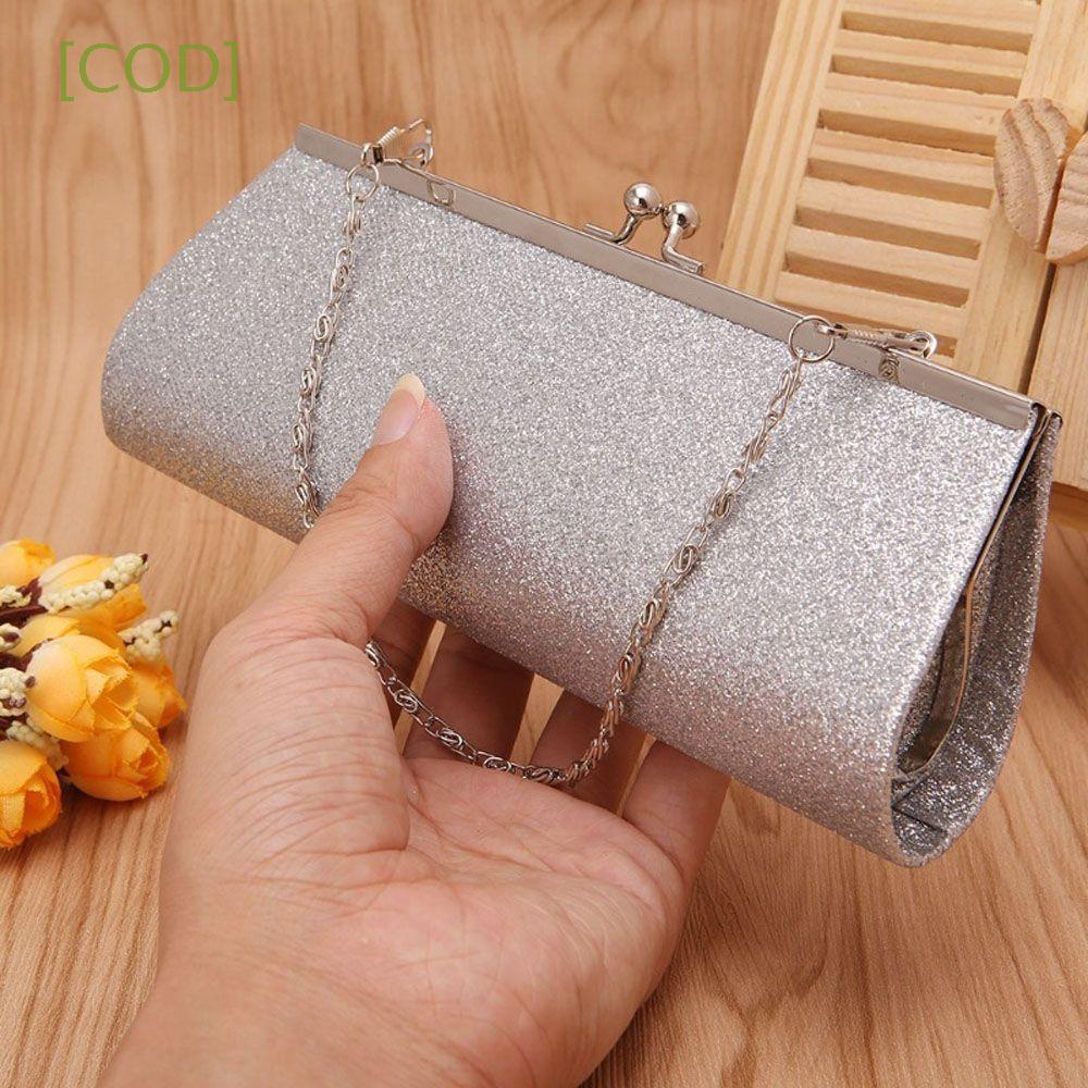 Túi Xách Dự Tiệc Phối Dây Xích Lấp Lánh Sang Trọng