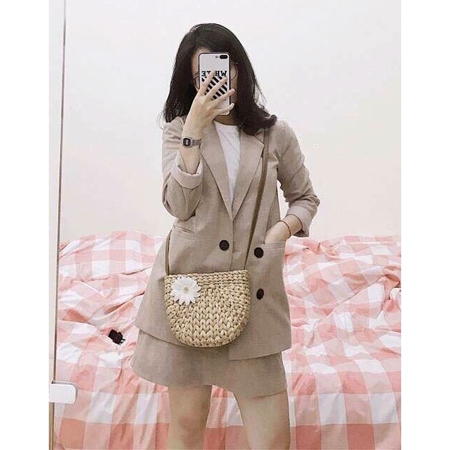[Ảnh thật] Set Bộ Áo Vest Blazer Kèm Chân Váy Chữ A | BigBuy360 - bigbuy360.vn