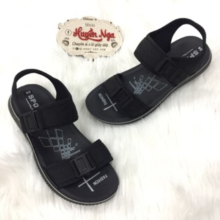 Dép quai hậu Sandal nam full đen R1456