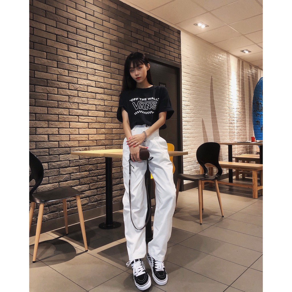 Quần kaki lưng cao ống suông trẻ trung (có hình thật) | BigBuy360 - bigbuy360.vn