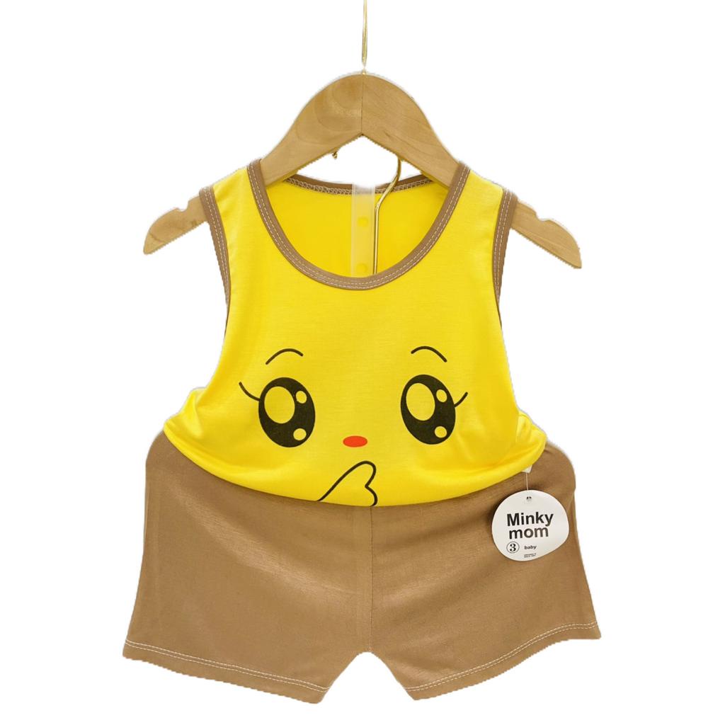 Quần áo bé trai và bé gái ba lỗ quần đùi chất liệu thun lạnh thoáng mát mùa hè