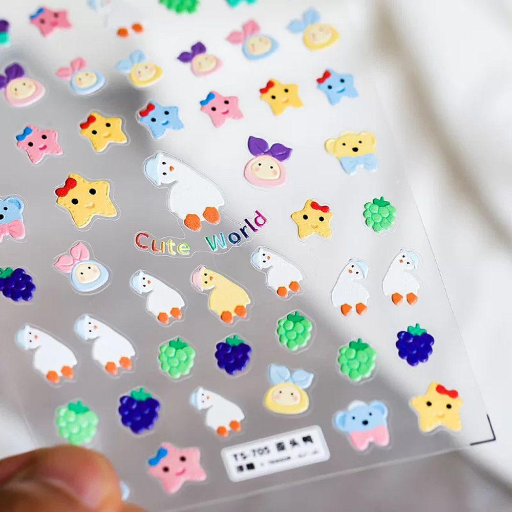 OCEANMAP Miếng Dán Trang Trí Móng Tay 5D Dễ Thương Dành Cho Nữ